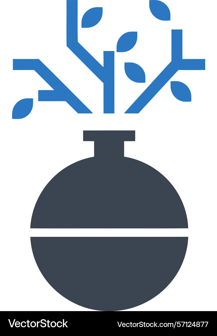 Flask with branches icon Vector Image