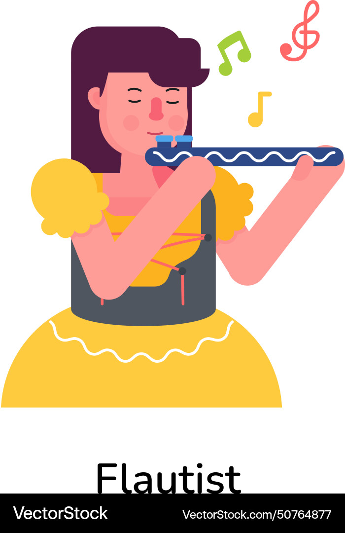 Flautist Royalty Free Vector Image VectorStock