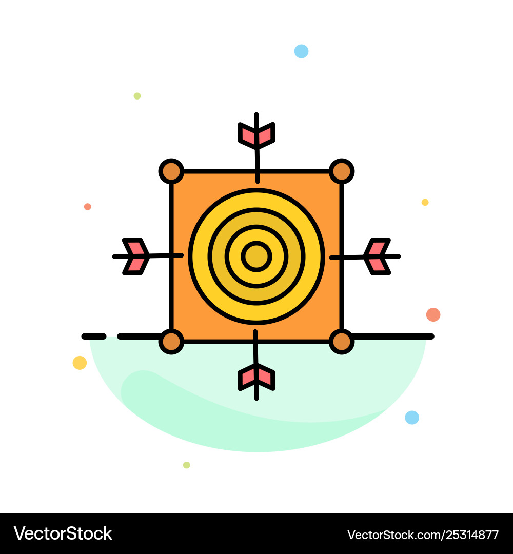 Focus board dart arrow target abstract flat color Focus board dart arrow target abstract flat color Vector Image