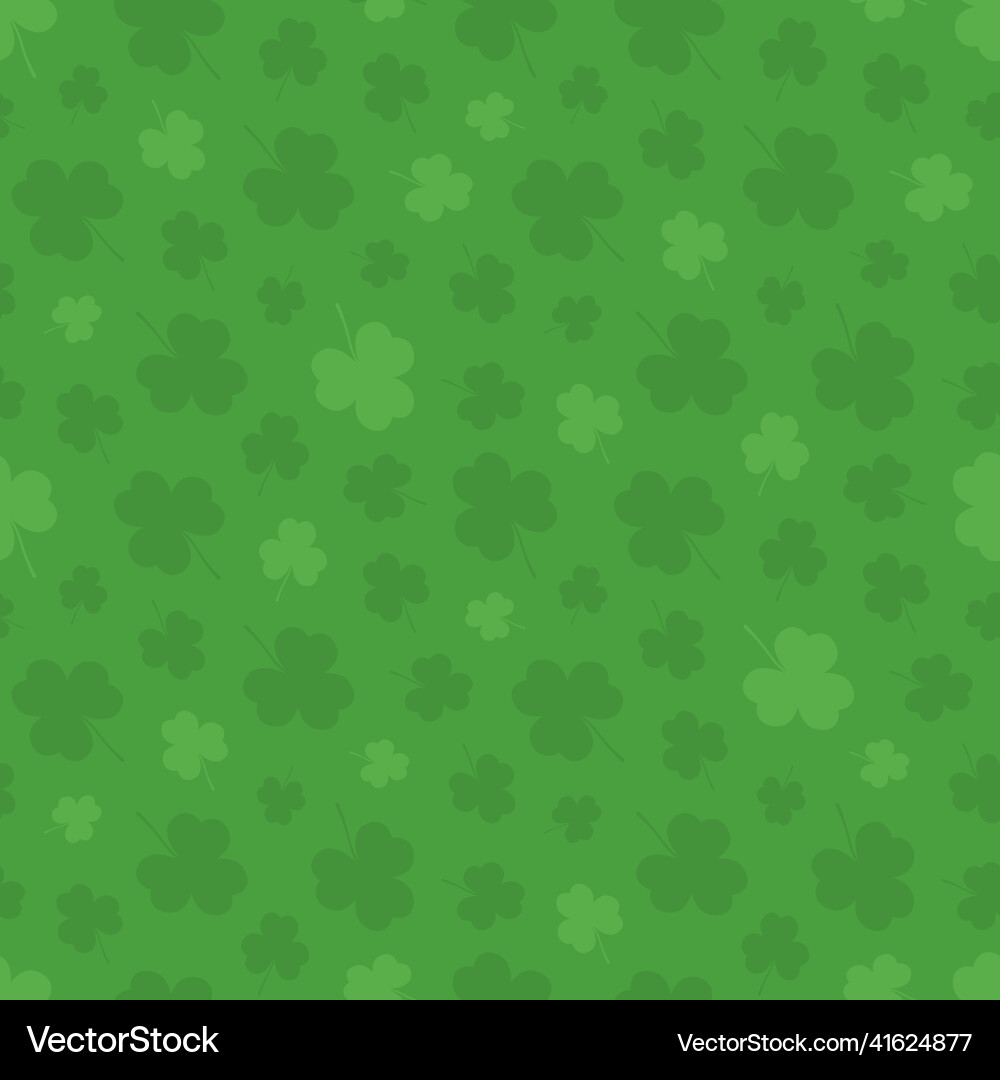 Grüner Klee Shamrock Blätter Muster Hintergrund Vektorbild