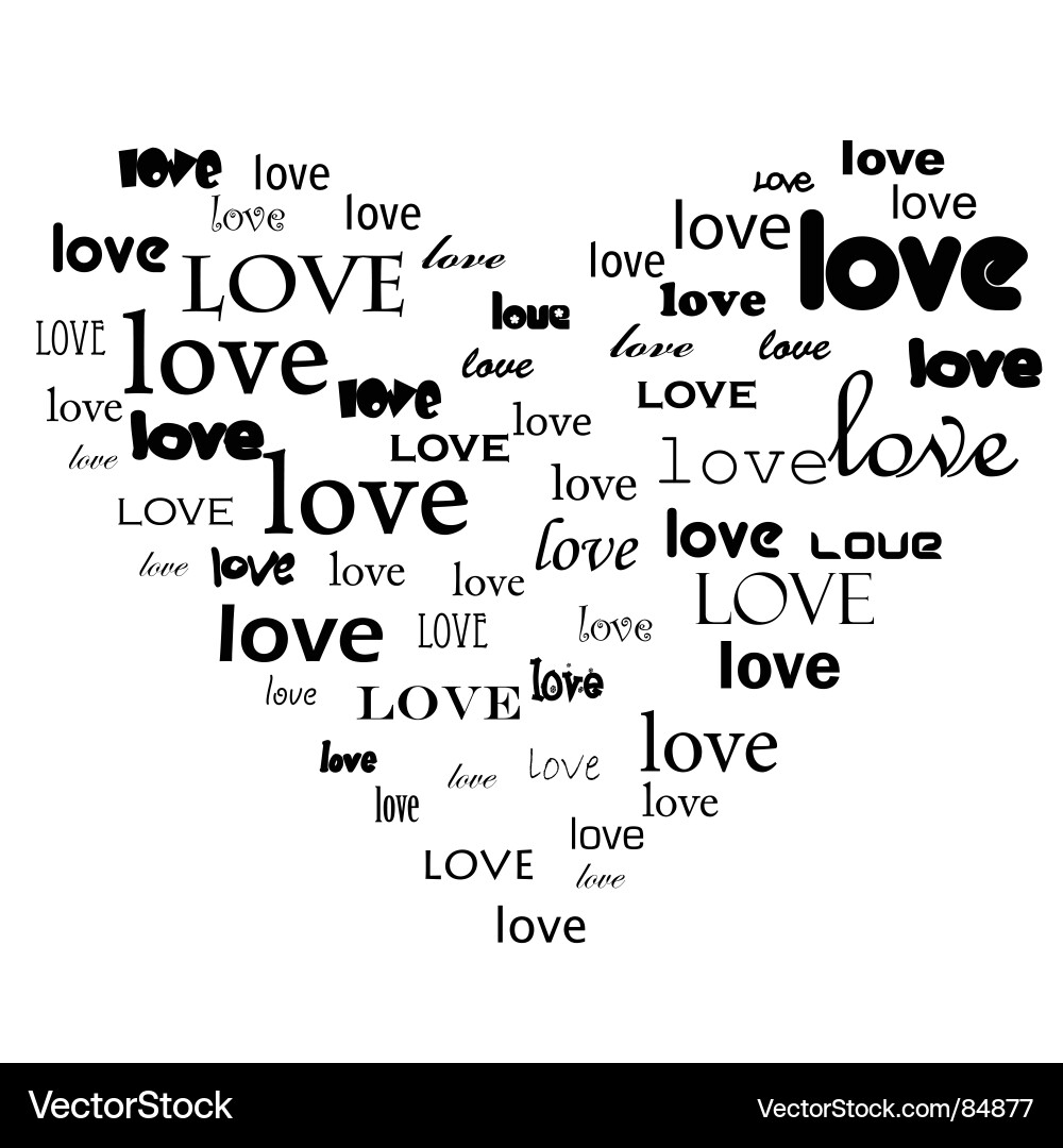 Heart Typography Vector Image