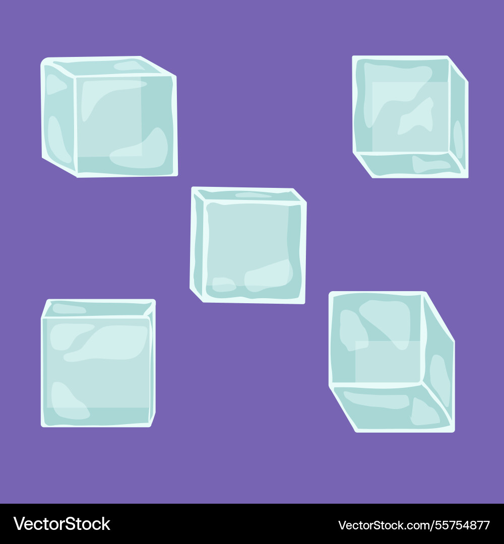 Ice cube collection with 2d design Vector Image