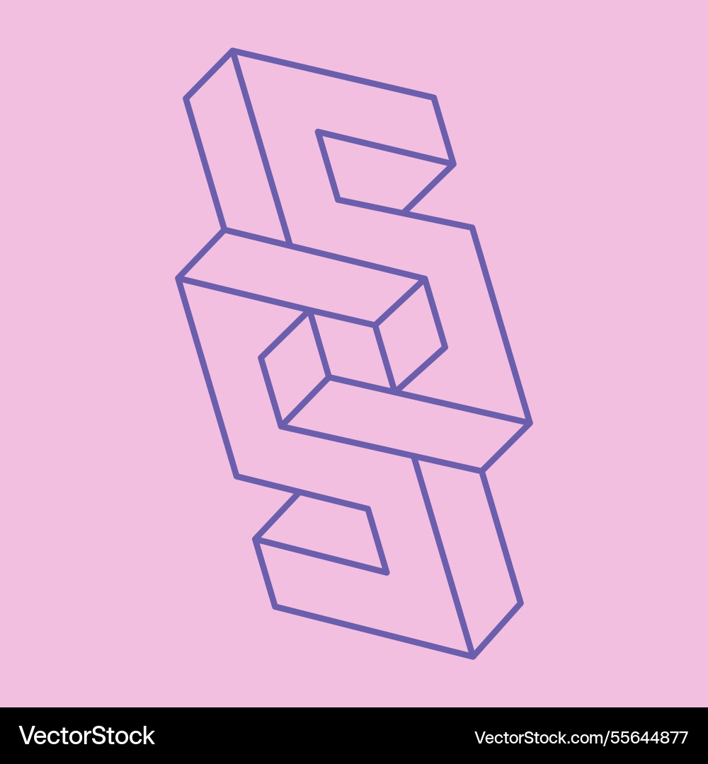 Optical illusion shapes unreal geometric object Optical illusion shapes unreal geometric object vector image