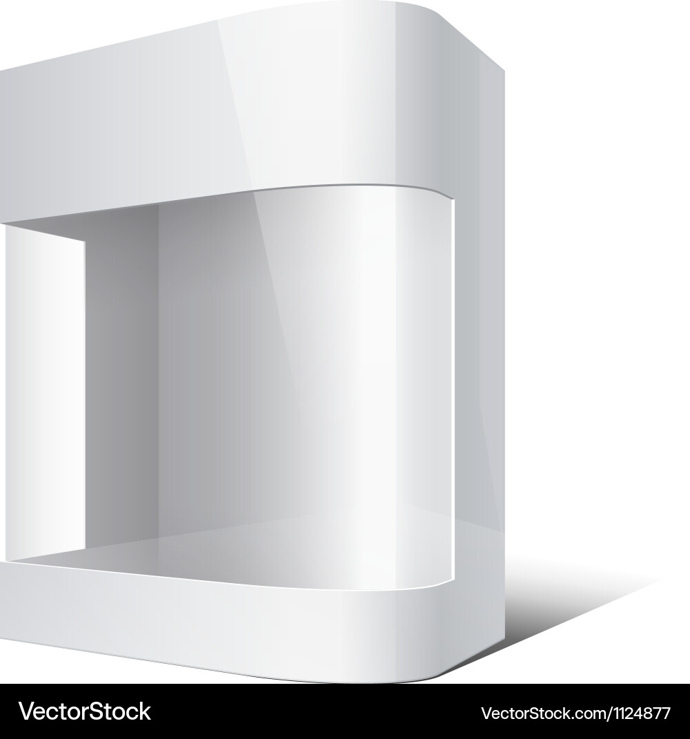 Package box with rounded corner and transparent vector image