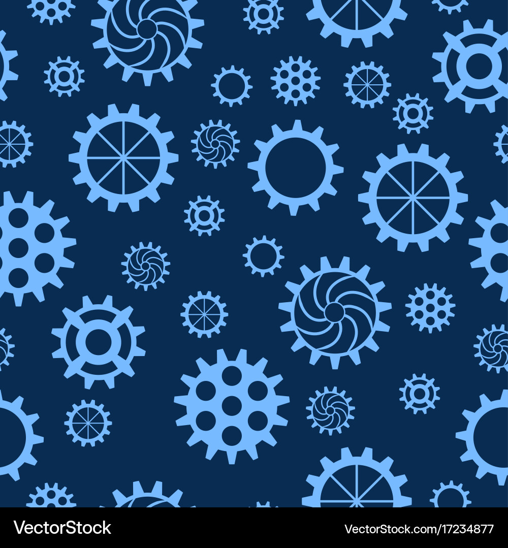 Seamless pattern with gears of different sizes Vector Image