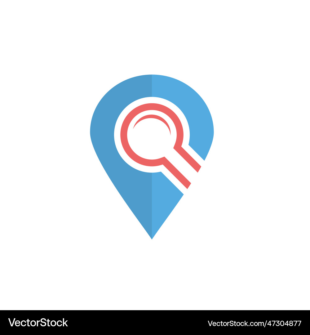 Search internet web with magnifying glass locator Vector Image