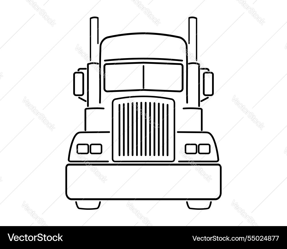 Semi truck lorry freight transportation flat Vector Image
