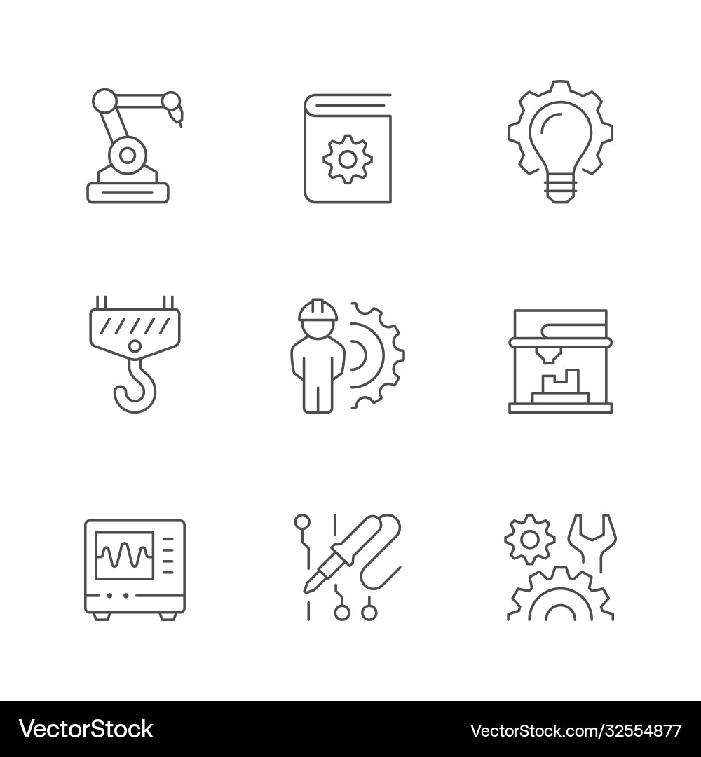 Set line icons engineering Set line icons engineering vector image