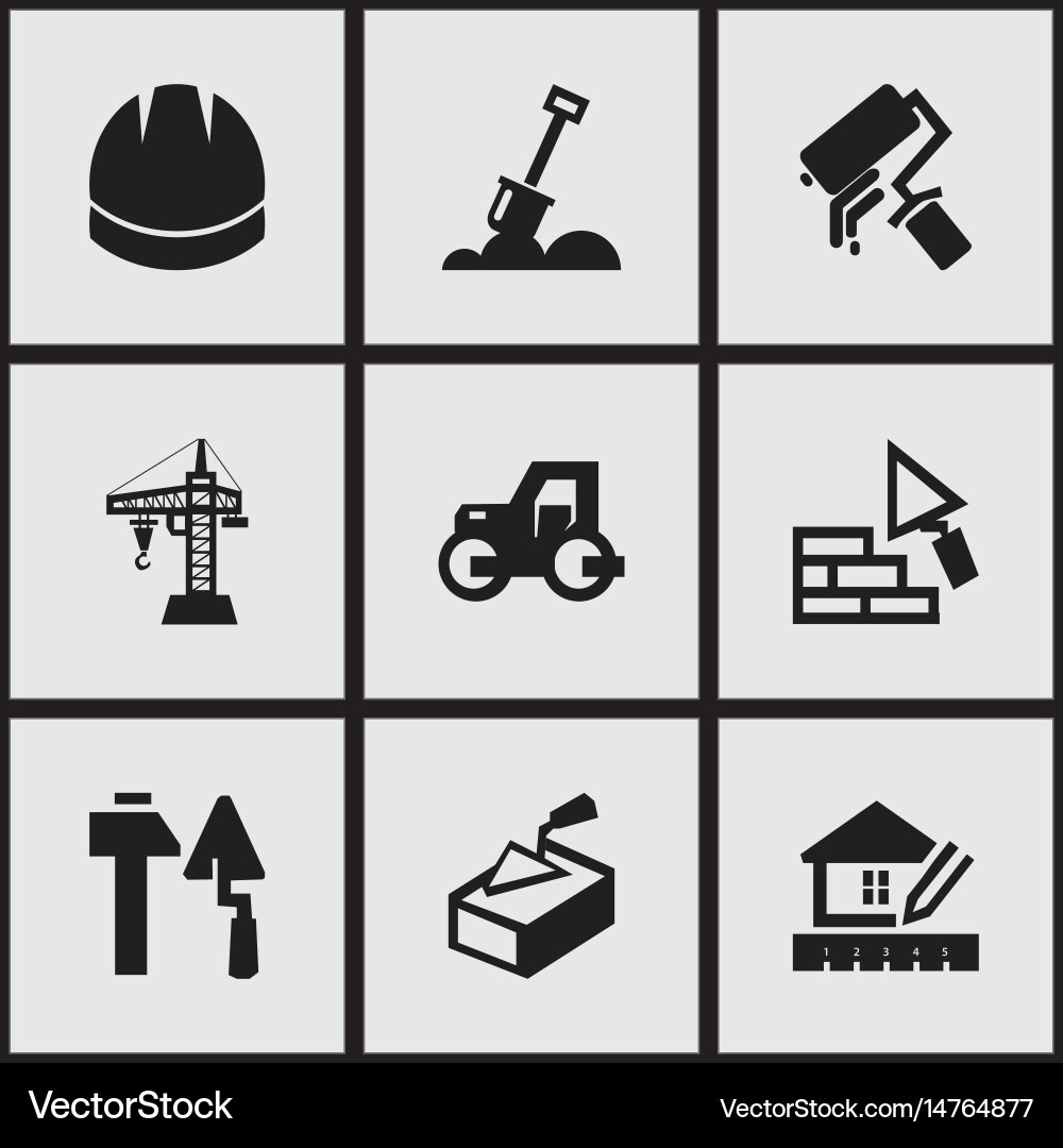 Set of 9 editable structure icons includes Vector Image