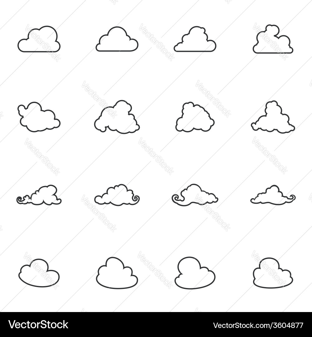 Set of different images clouds Vector Image
