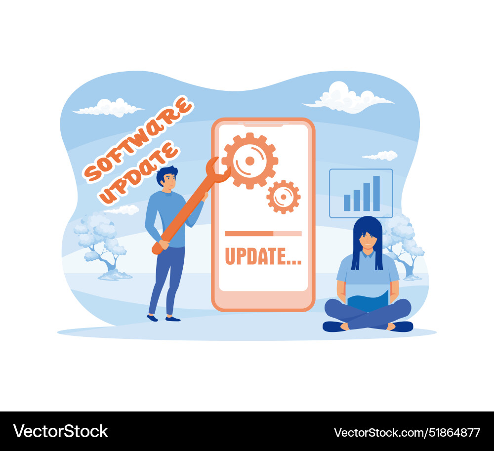 Software update concept can be used for landing Software update concept can be used for landing vector image