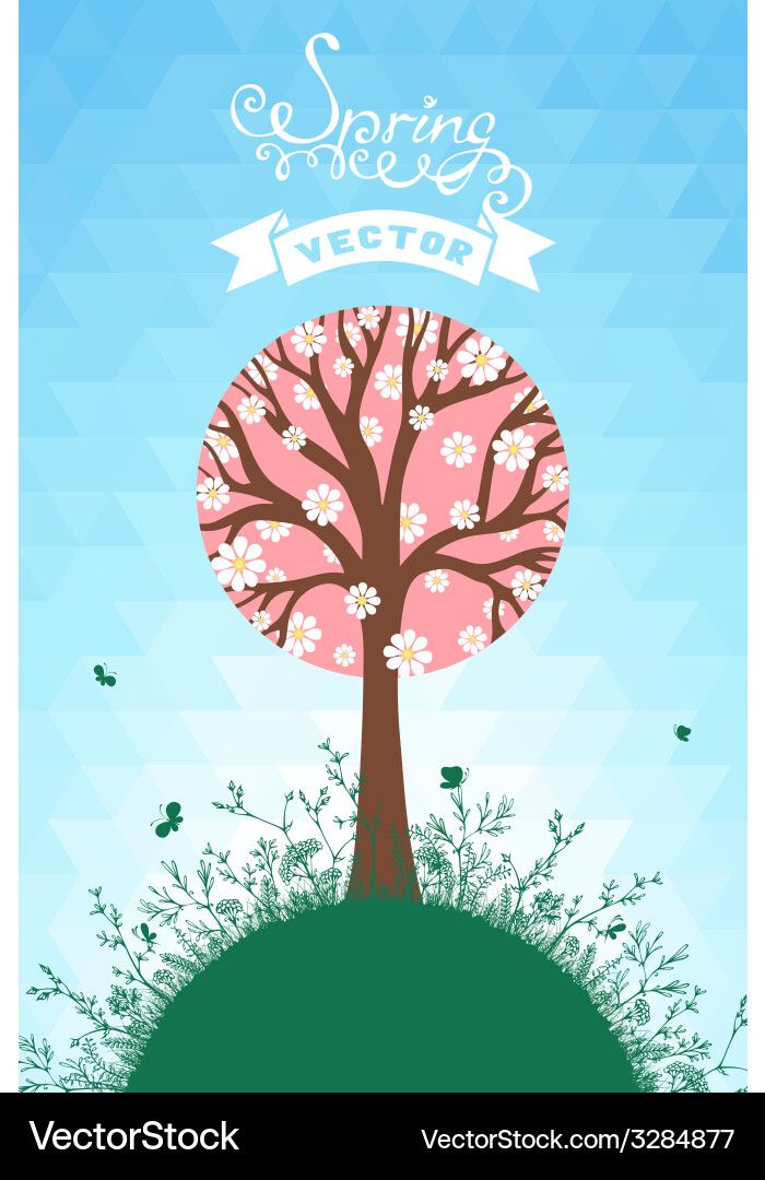 Spring hexagons background Vector Image
