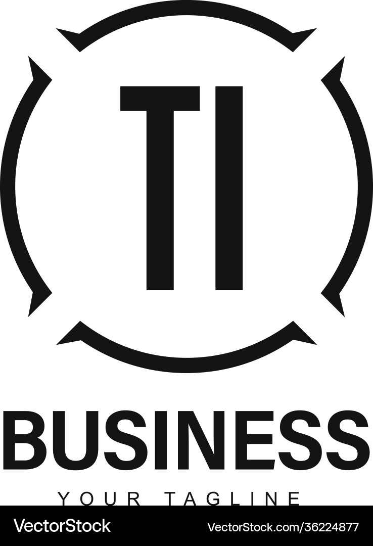TI Initial Logo - Abstract Style vector image