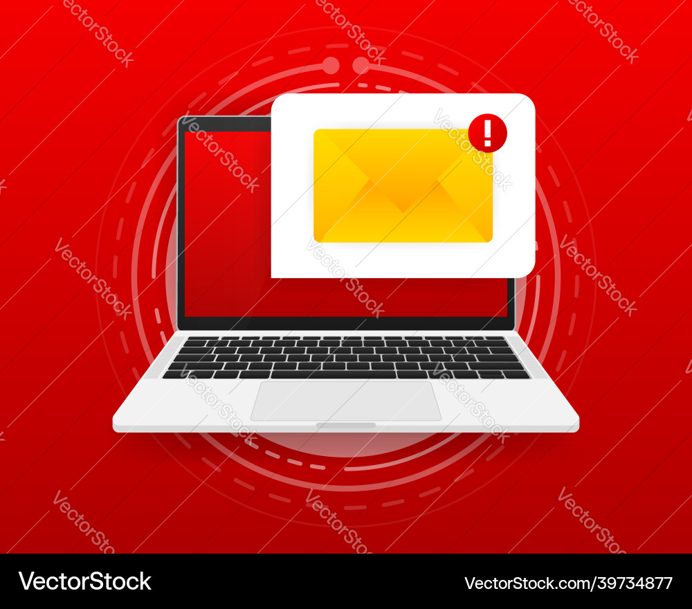 Unread email notification one new error message vector image