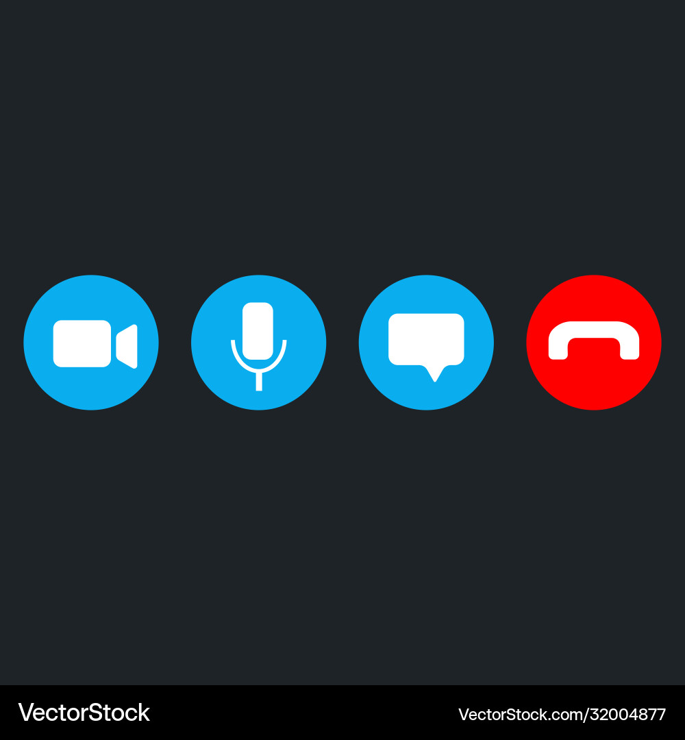 Video call icons set on blue back Video call icons set on blue back vector image