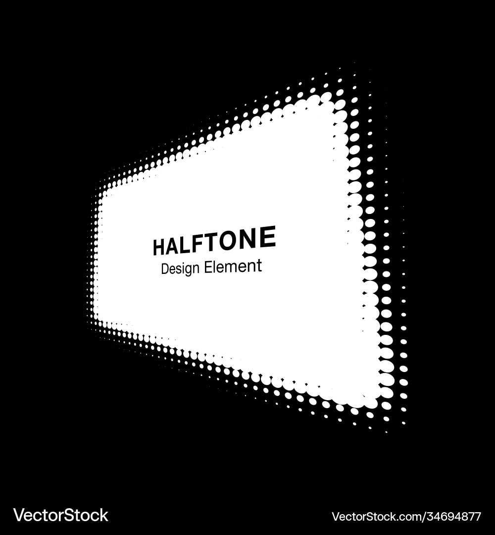 White halftone distort rectangle in perspective Vector Image