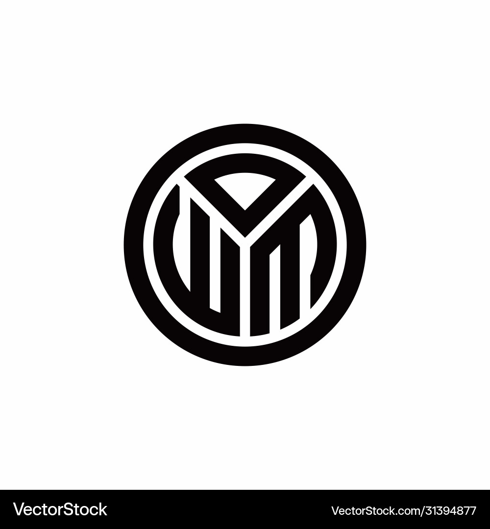 Wm monogram logo with circle outline design Wm monogram logo with circle outline design Vector Image