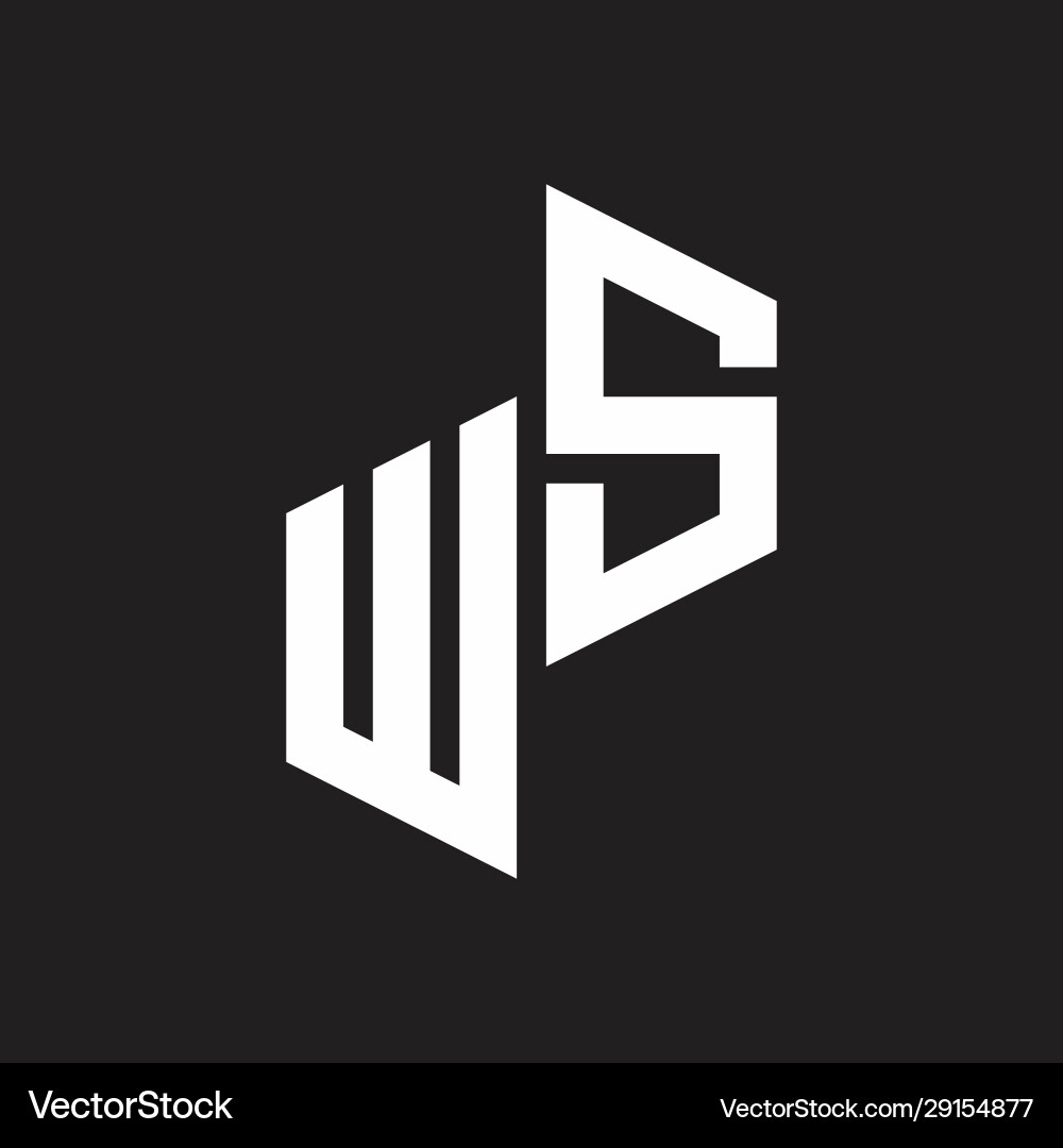 Ws initial letters logo monogram with up to down vector image