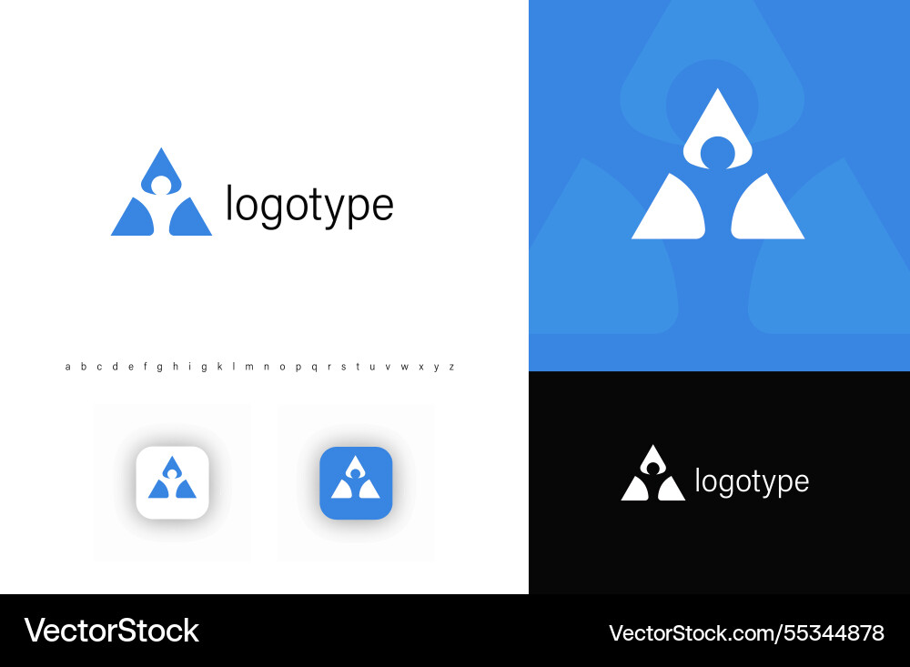 Abstract geometric logo with triangular structure vector image