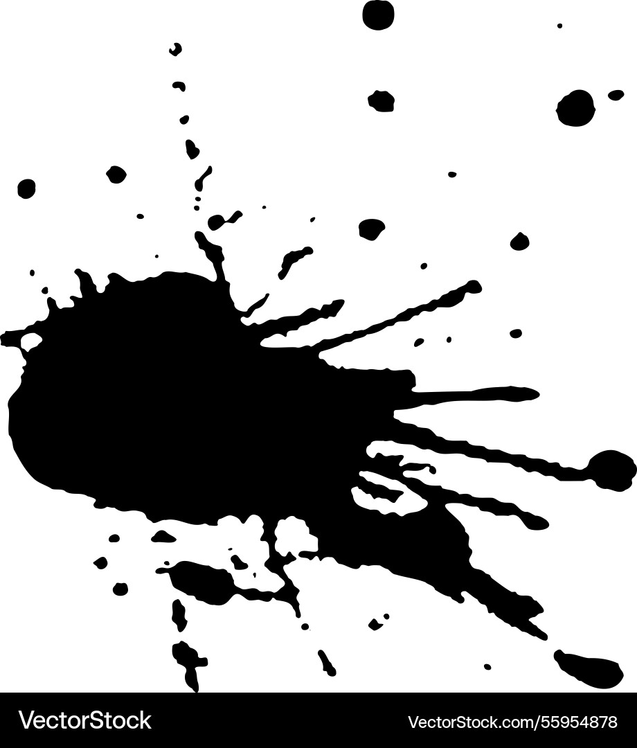 Black ink drops and paint splashes hand drawn Black ink drops and paint splashes hand drawn vector image