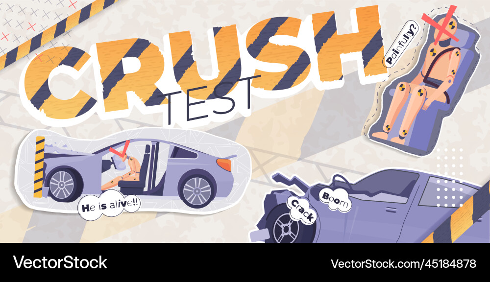 Crash Test Simulation vector image