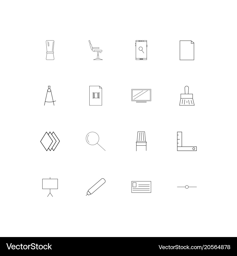 Creative process and design simple linear icons vector image