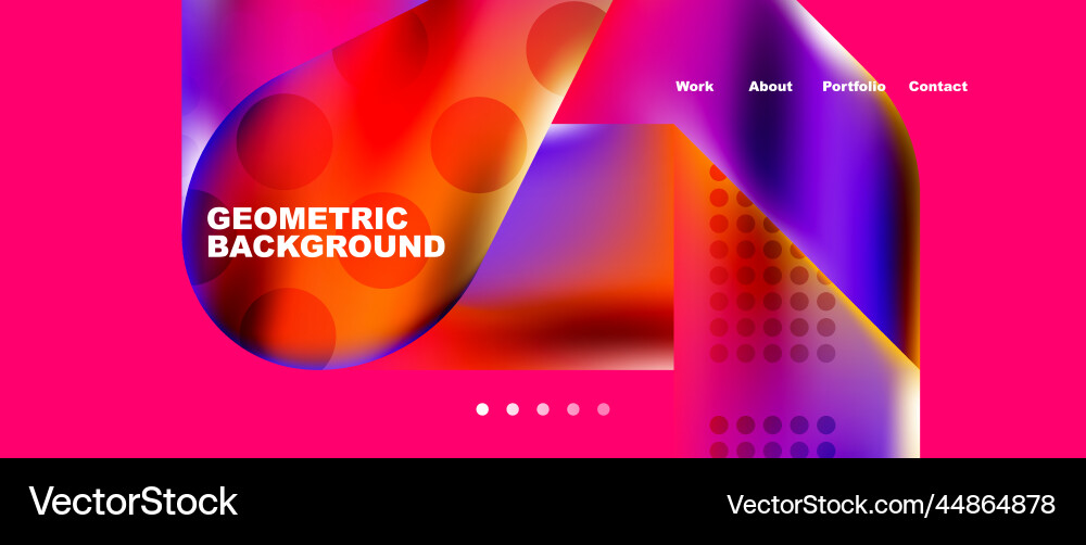 Glassmorphism landing page background template Vector Image