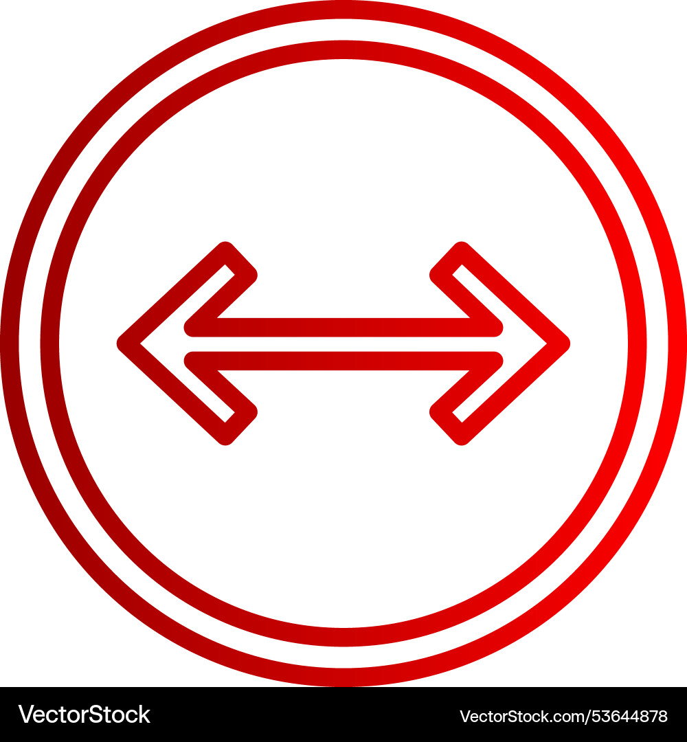 Left right arrow line gradient icon Vector Image