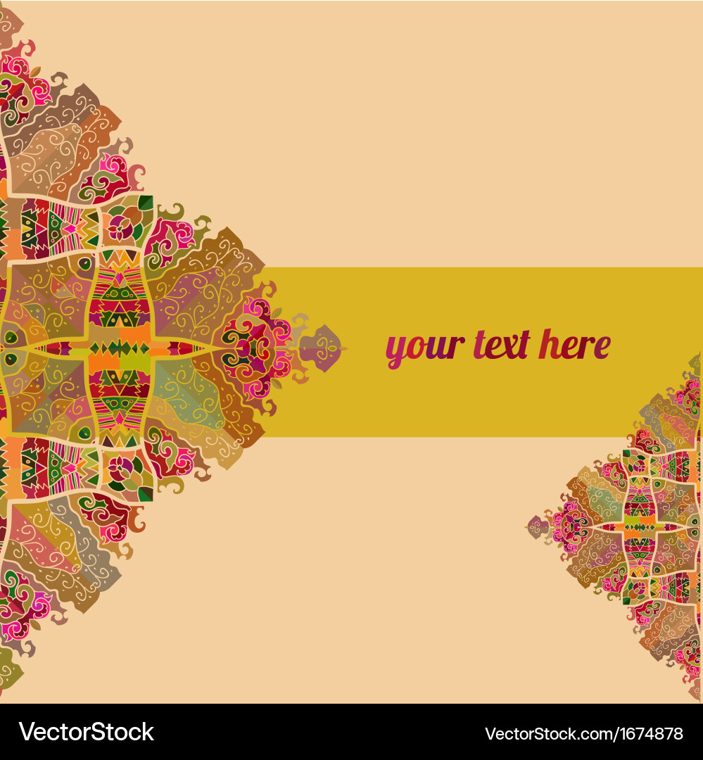 Ornate frame with sample text Vector Image
