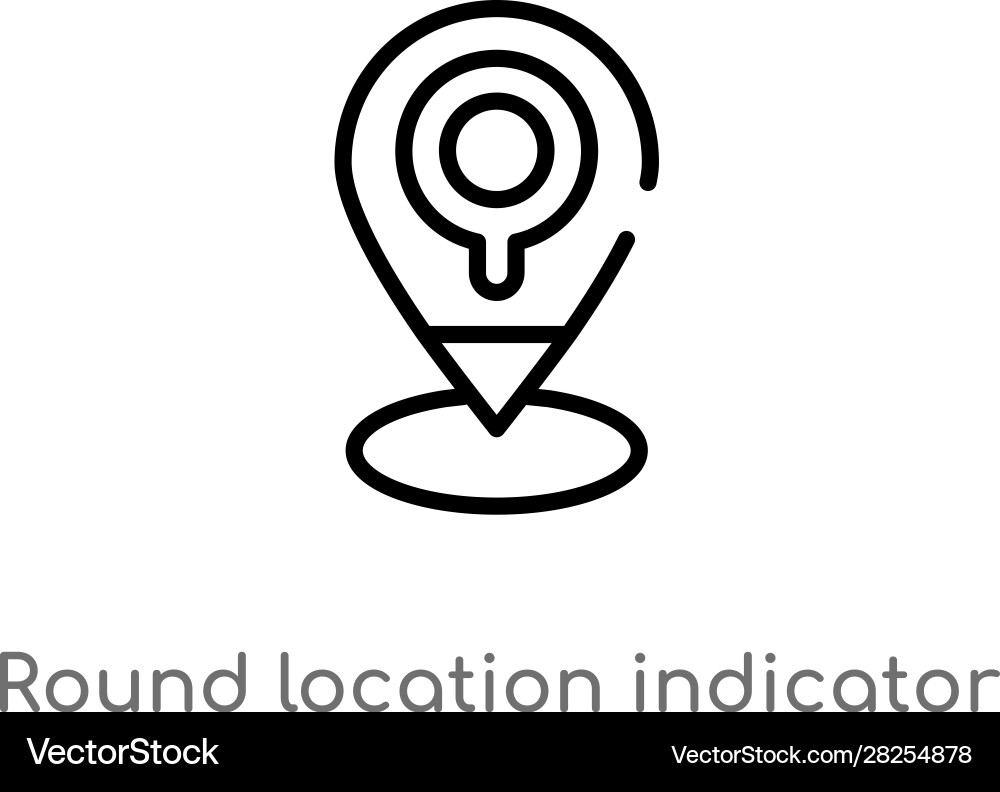 Outline round location indicator icon isolated Outline round location indicator icon isolated vector image