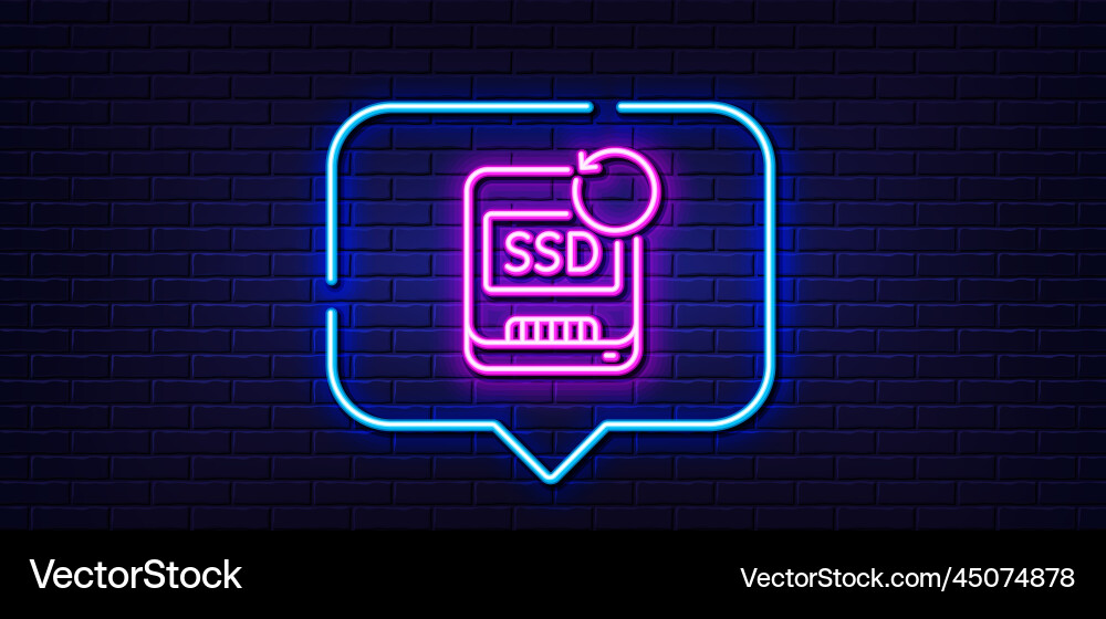Recovery ssd line icon backup data sign restore Recovery ssd line icon backup data sign restore vector image