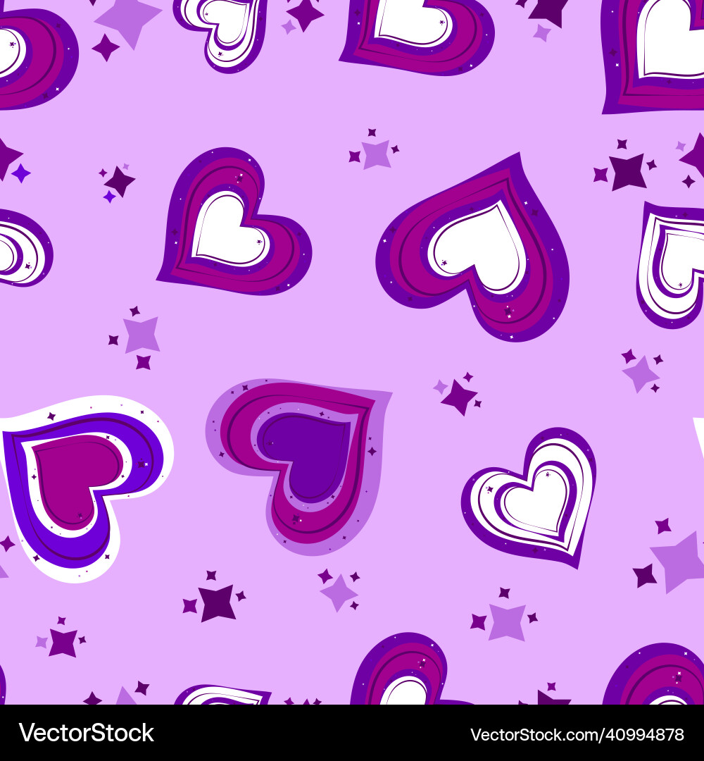 Seamless repeating pattern of hearts different Vector Image