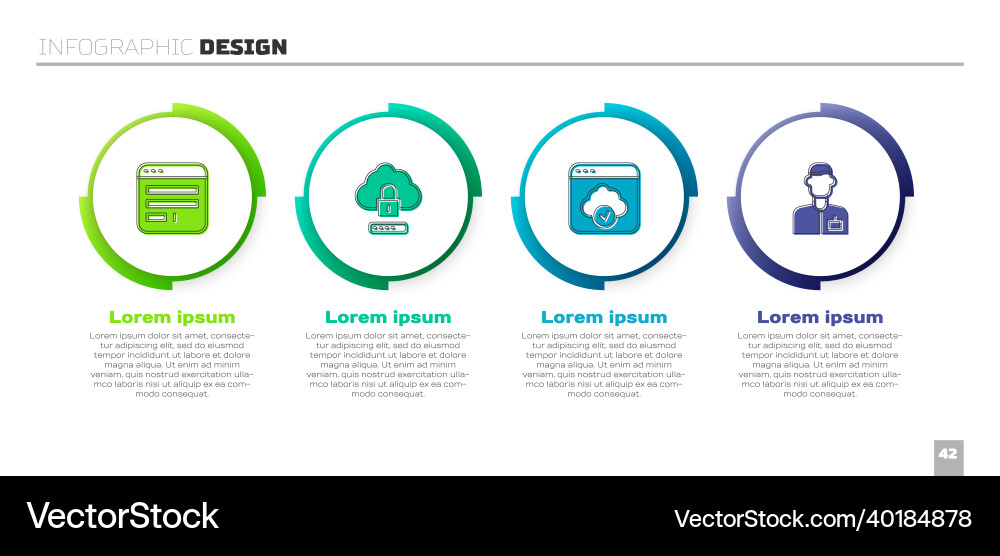 Set browser window cloud computing lock Set browser window cloud computing lock vector image