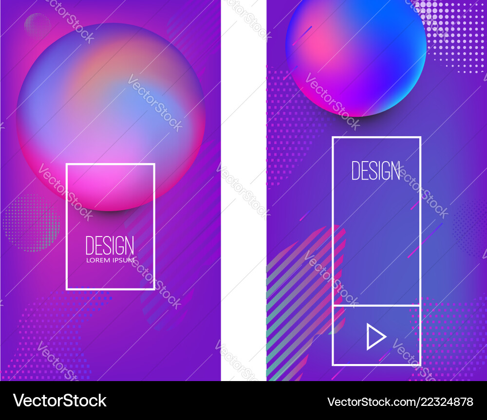 Set of banner design templates with abstract vector image