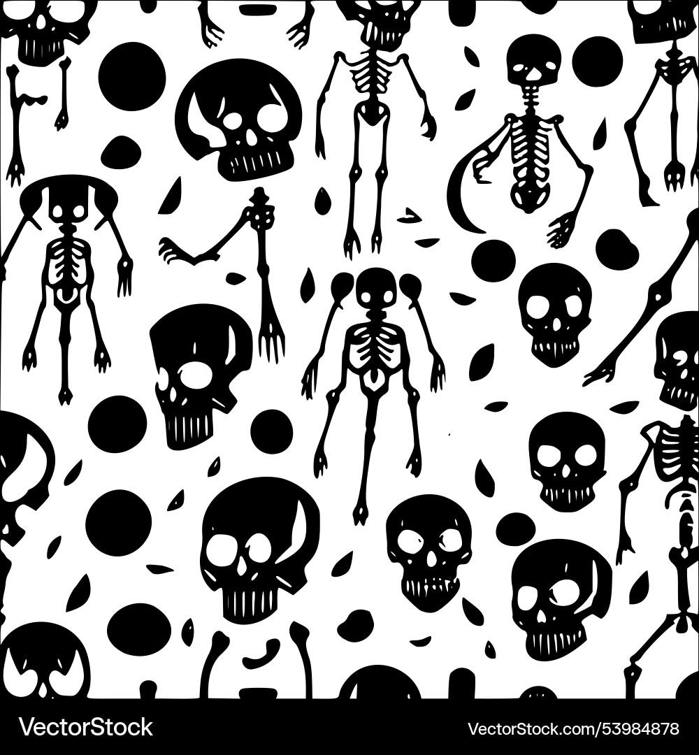 Skeletons abstract pattern seamless Skeletons abstract pattern seamless Vector Image