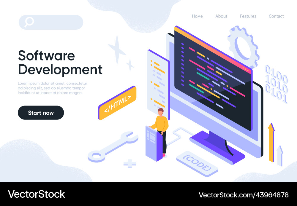 Software Development Coding Concept vector image