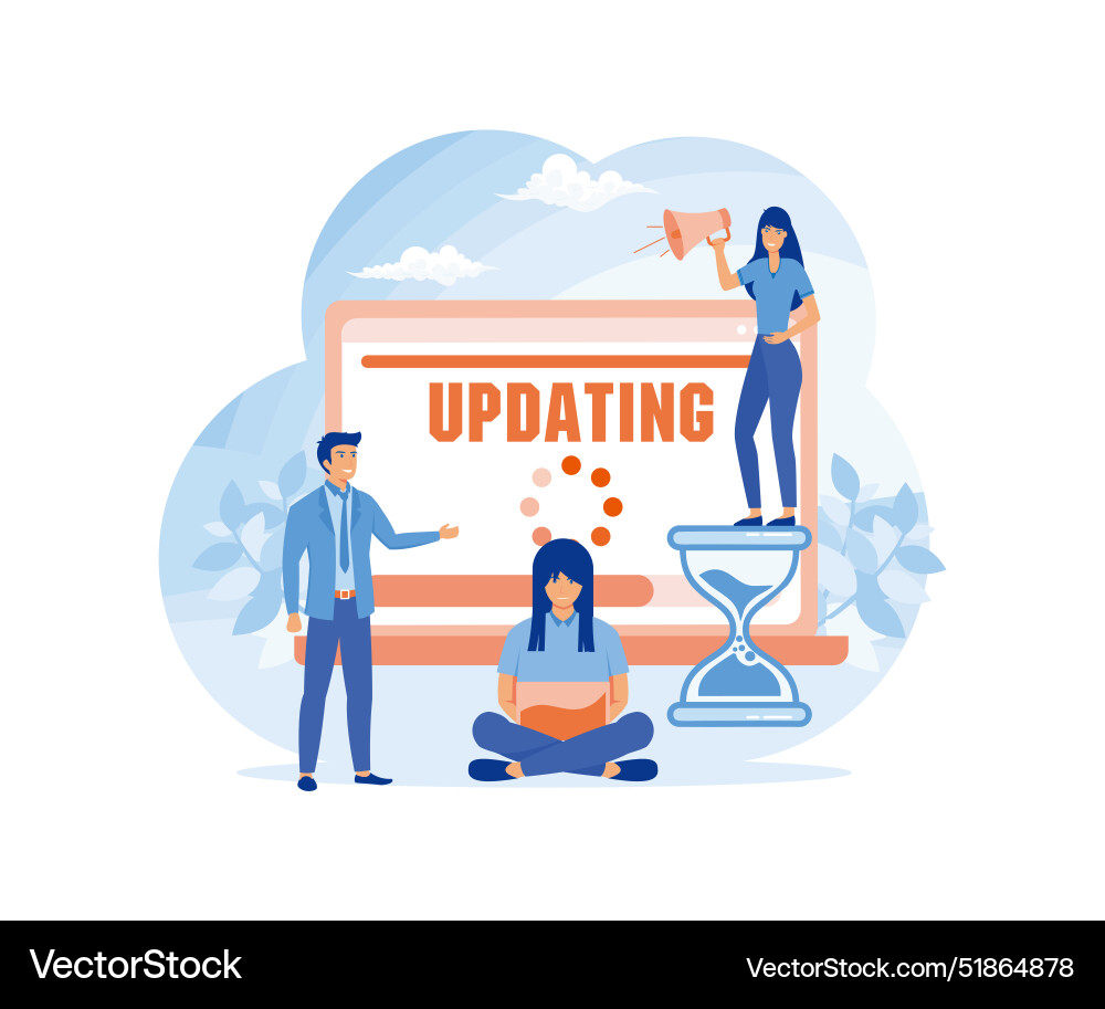 Software update or operating system updating Software update or operating system updating vector image