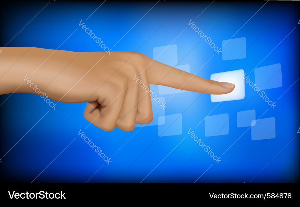 Touchscreen Interaction - Button Press vector image