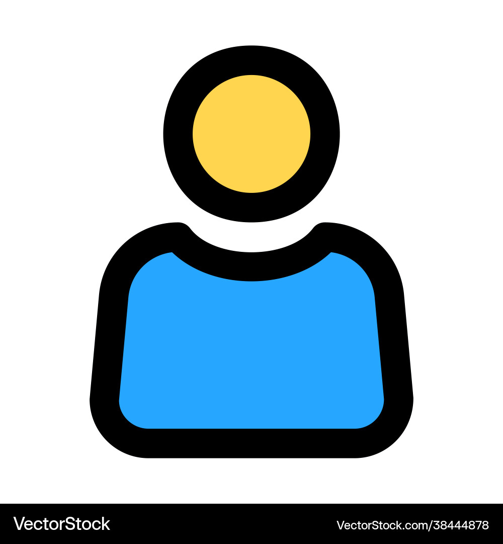 User icon in filled line style for any projects User icon in filled line style for any projects vector image