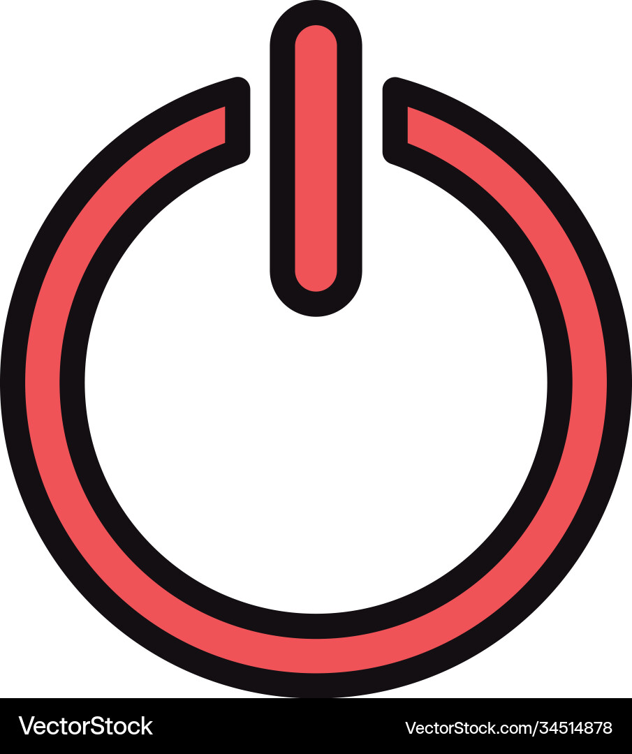 User interface switch button start linear and fill vector image