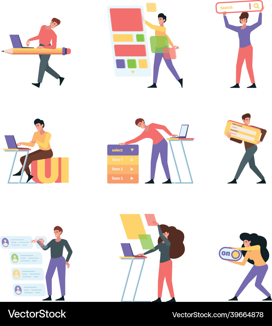 Web Developers & UI Builders vector image