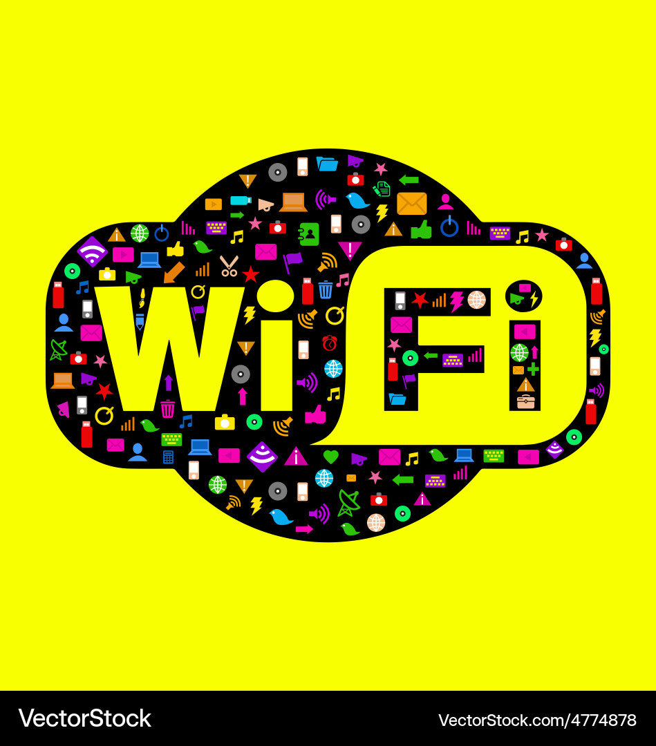 Wifi Network Icons Set vector image