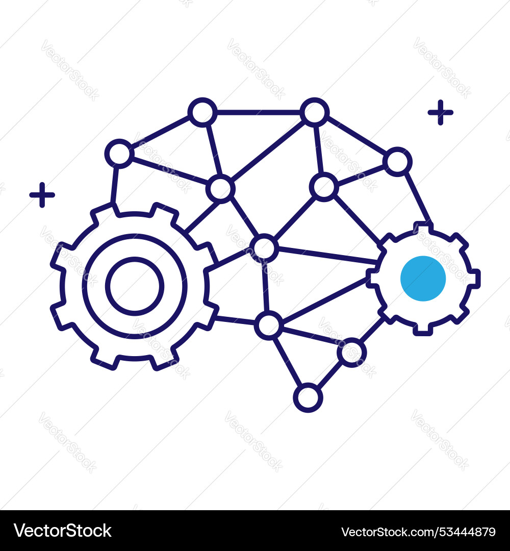 Ai Algorithmen und Automatisierung Icon Design neural vektorbild