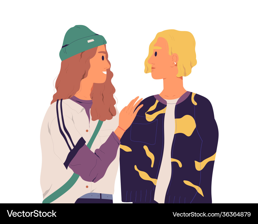 Awkward situation and misunderstanding between two Awkward situation and misunderstanding between two vector image