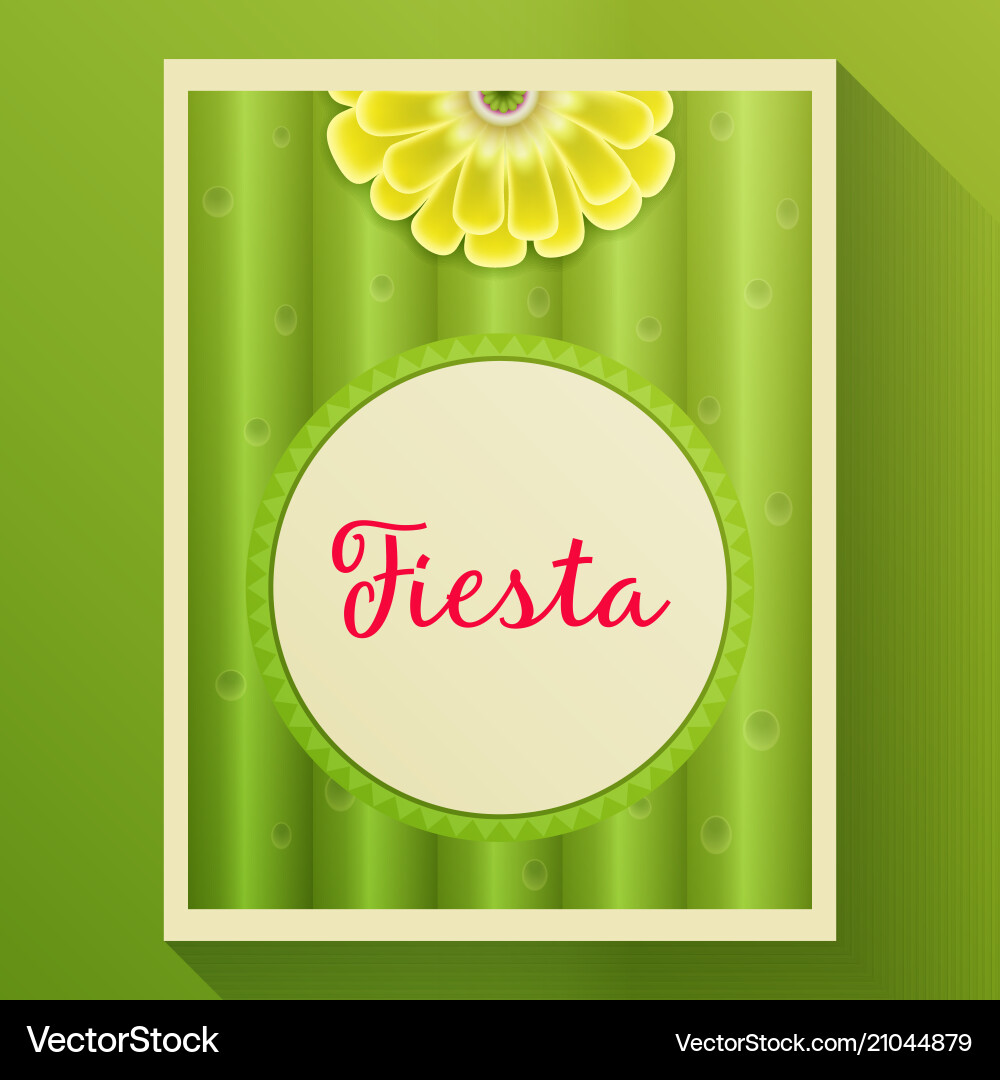 Cactus background with flower and text frame Vector Image