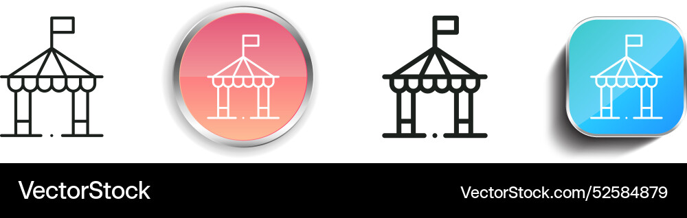 Carousel icon thin linear regular and button Carousel icon thin linear regular and button Vector Image