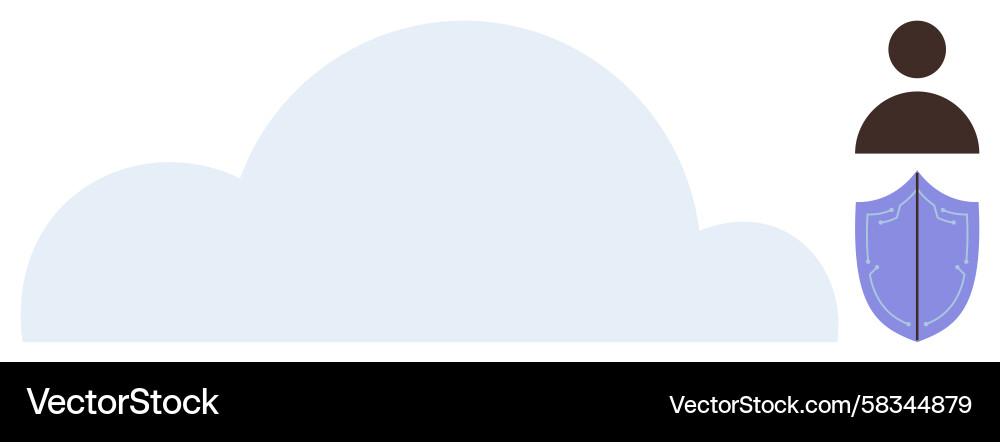 Cloud Security: User & Shield Concept Vector Image