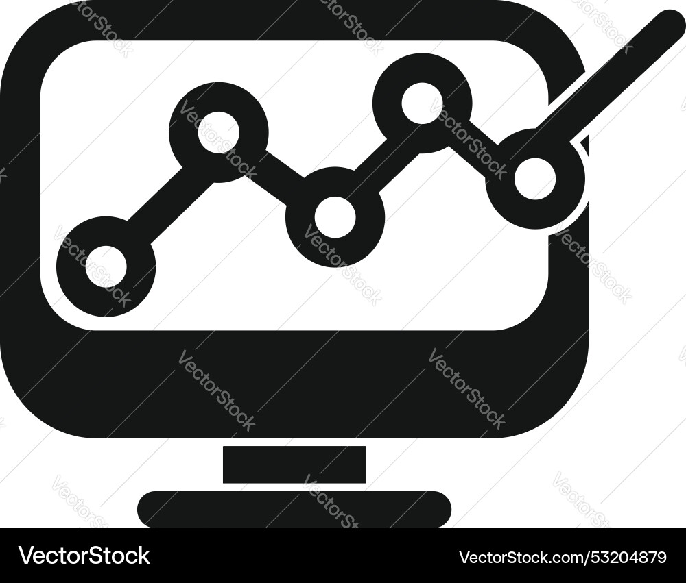 Computer showing growing statistics for digital Computer showing growing statistics for digital vector image