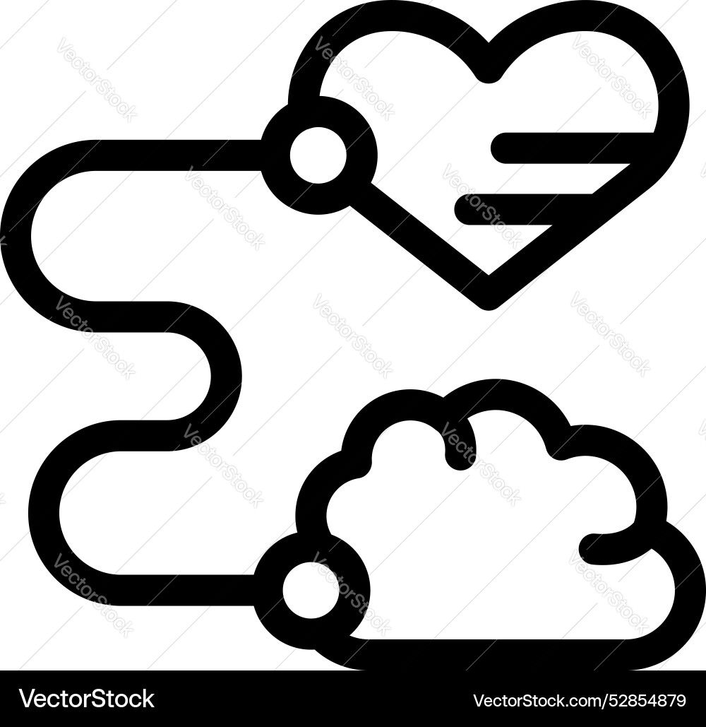 Concept of love showing connection between brain Concept of love showing connection between brain vector image