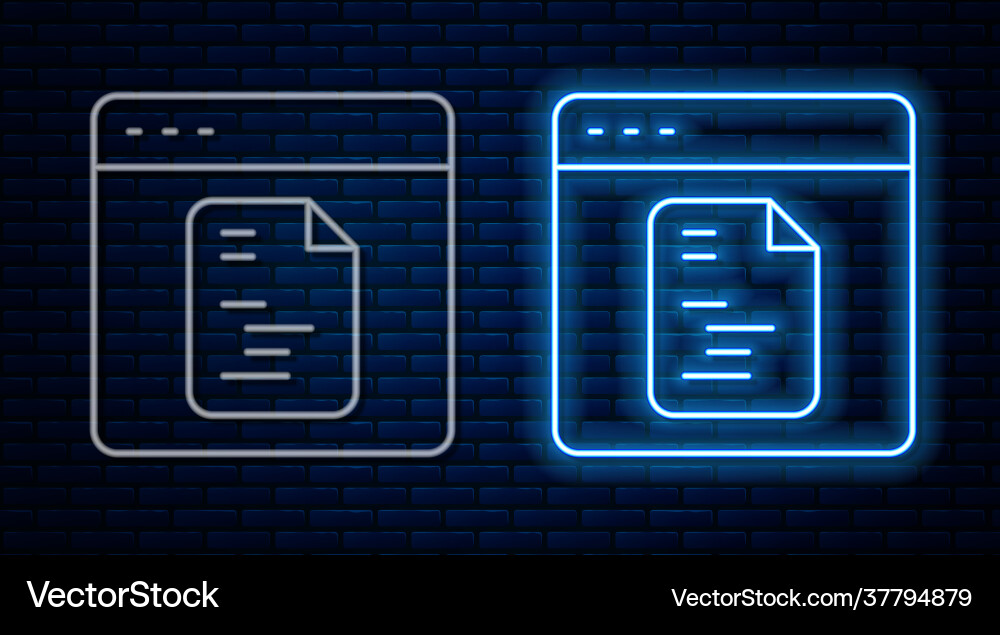Glowing neon line software web developer Glowing neon line software web developer Vector Image